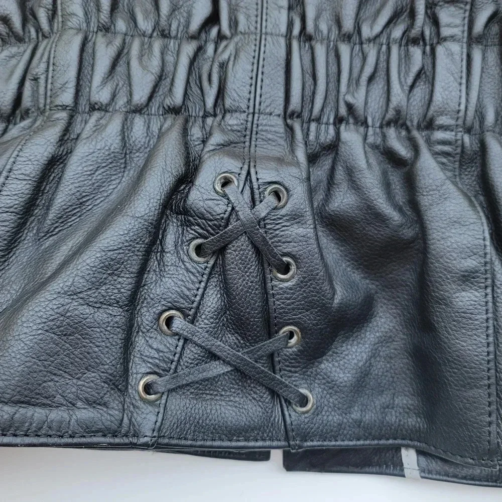 Unik Premium Heavy Black Genuine Leather Jacket Motorcycle Biker Removable Liner